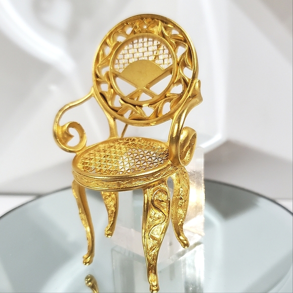 Iconic Vintage KARL LAGERFELD Rococo Louis XV Chair Brooch - Picture 4 of 7